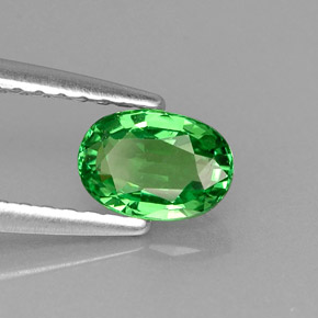 Granato Tsavorite Cromo verde naturale da 0.61 ct, Taglio ovale, VVS-VS