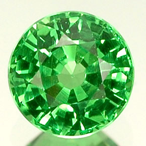Granato Tsavorite Verde chiaro naturale da 0.39 ct, Taglio rotondo, VVS-VS