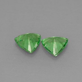 Gemme di Granato Tsavorite Cromo verde naturale da  ct, Taglio trillion, VS-SI