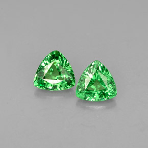 Gemme di Granato Tsavorite Cromo verde naturale da  ct, Taglio trillion, VS