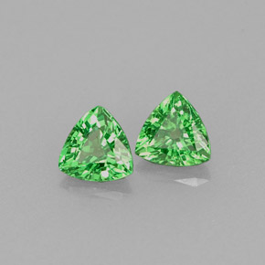 Gemme di Granato Tsavorite Cromo verde naturale da  ct, Taglio trillion, VS