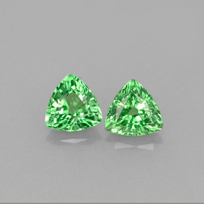 Gemme di Granato Tsavorite Cromo verde naturale da  ct, Taglio trillion, VS