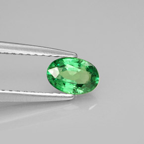Granato Tsavorite Cromo verde naturale da 0.54 ct, Taglio ovale, VVS-VS