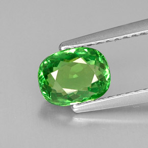 Granato Tsavorite Cromo verde naturale da 1.25 ct, Taglio a cuscino, VVS-VS