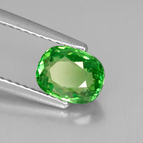 Granato Tsavorite Cromo verde naturale da 1.25 ct, Taglio a cuscino, VVS-VS
