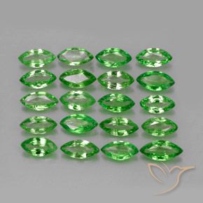 Gemme di Granato Tsavorite Verde medio naturale da 3.32 ct, Taglio marquise, VS