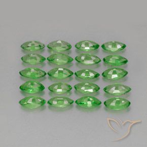 Gemme di Granato Tsavorite Verde medio naturale da 3.49 ct, Taglio marquise, VS