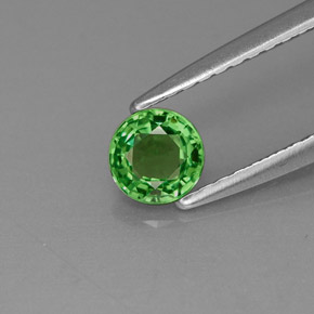 Granato Tsavorite Verde naturale da 0.39 ct, Taglio rotondo, VVS-VS