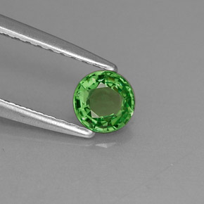 Granato Tsavorite Verde naturale da 0.39 ct, Taglio rotondo, VVS-VS