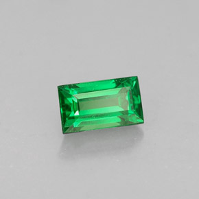 Granato Tsavorite Cromo verde naturale da 0.44 ct, Taglio a baguette, VVS-VS