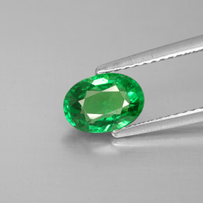 Granato Tsavorite Cromo verde naturale da 1.37 ct, Taglio ovale, VS