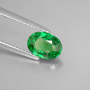Granato Tsavorite Cromo verde naturale da 1.37 ct, Taglio ovale, VS