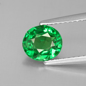 Granato Tsavorite Cromo verde naturale da 1.30 ct, Taglio ovale, VS