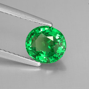 Granato Tsavorite Cromo verde naturale da 1.30 ct, Taglio ovale, VS