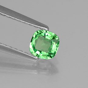 Granato tsavorite naturale verde da 0,44 ct, taglio a cuscino, VVS-VS