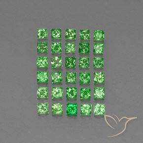 Gemme di Granato Tsavorite Verde medio naturale da 2.38 ct, Quadrato, VVS-VS