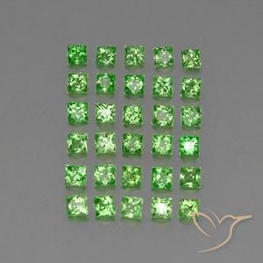 Gemme di Granato Tsavorite Verde acceso naturale da 2.66 ct, Quadrato, VVS-VS
