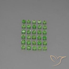 Gemme di Granato Tsavorite Verde acceso naturale da 2.66 ct, Quadrato, VVS-VS