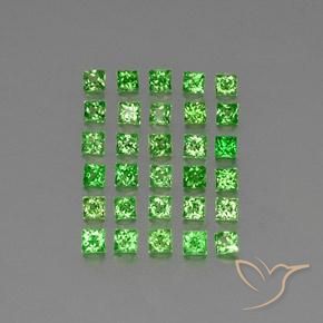 Gemme di Granato Tsavorite Verde brillante naturale da 2.42 ct, Quadrato, VVS-VS