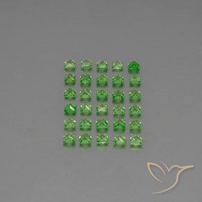 Gemme di Granato Tsavorite Verde acceso naturale da 2.77 ct, Quadrato, VVS-VS