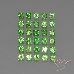 Gemme di Granato Tsavorite Verde acceso naturale da 2.67 ct, Quadrato, VVS-VS