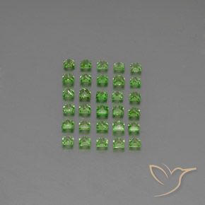 Gemme di Granato Tsavorite Verde acceso naturale da 2.67 ct, Quadrato, VVS-VS