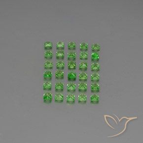 Gemme di Granato Tsavorite Verde acceso naturale da 2.74 ct, Quadrato, VVS-VS