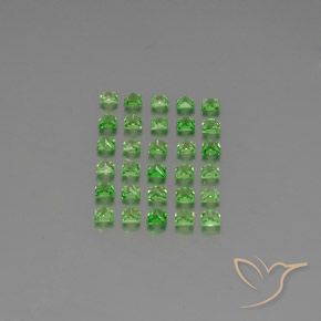Gemme di Granato Tsavorite Verde elettrico naturale da 2.96 ct, Quadrato, VVS-VS