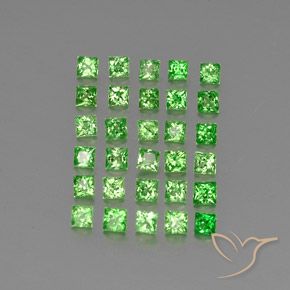 Gemme di Granato Tsavorite Verde medio naturale da 2.70 ct, Quadrato, VVS-VS