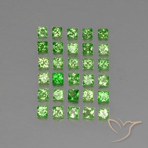 Gemme di Granato Tsavorite Verde brillante naturale da 2.54 ct, Quadrato, VVS-VS