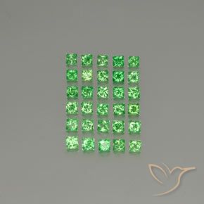2.81ctw Naturale Verde brillante Granato Tsavorite, Quadrato, VVS-VS