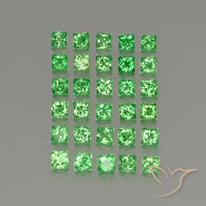 Gemme di Granato Tsavorite Verde brillante naturale da 2.81 ct, Quadrato, VVS-VS