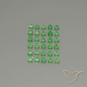 Gemme di Granato Tsavorite Verde brillante naturale da 2.81 ct, Quadrato, VVS-VS