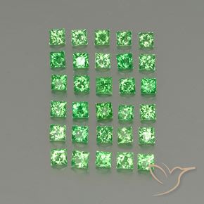 Gemme di Granato Tsavorite Verde brillante naturale da 2.57 ct, Quadrato, VVS-VS