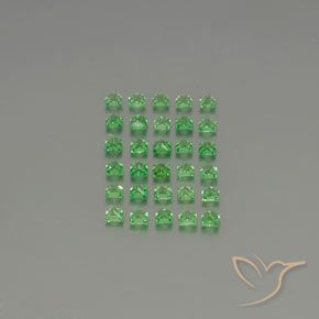 Gemme di Granato Tsavorite Verde brillante naturale da 2.57 ct, Quadrato, VVS-VS