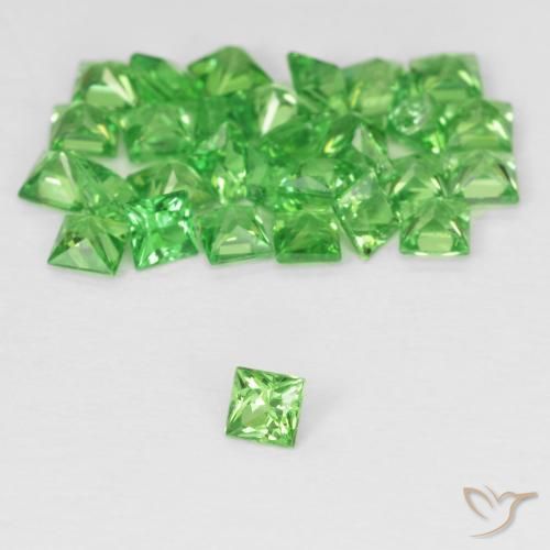 Gemme di Granato Tsavorite Verde brillante naturale da 2.41 ct, Quadrato, VVS-VS