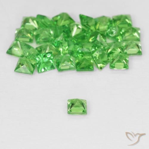 Gemme di Granato Tsavorite Verde brillante naturale da 2.41 ct, Quadrato, VVS-VS
