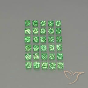 Gemme di Granato Tsavorite Verde medio naturale da 2.62 ct, Quadrato, VVS-VS