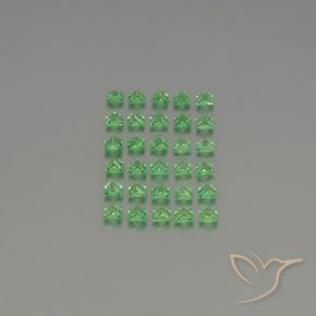 Gemme di Granato Tsavorite Verde medio naturale da 2.62 ct, Quadrato, VVS-VS