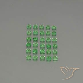 Gemme di Granato Tsavorite Verde elettrico naturale da 2.79 ct, Quadrato, VVS-VS