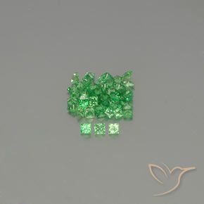 Gemme di Granato Tsavorite Verde elettrico naturale da 2.13 ct, Quadrato, VVS-VS