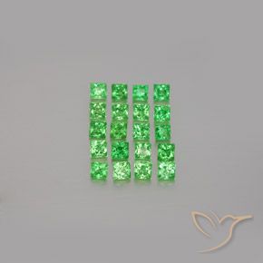 1.54ctw Naturale Verde brillante Granato Tsavorite, Quadrato, VVS-VS