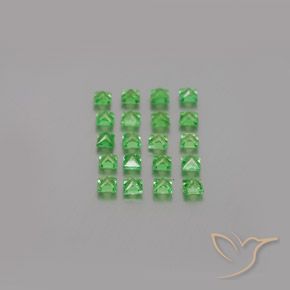 Gemme di Granato Tsavorite Verde brillante naturale da 1.54 ct, Quadrato, VVS-VS