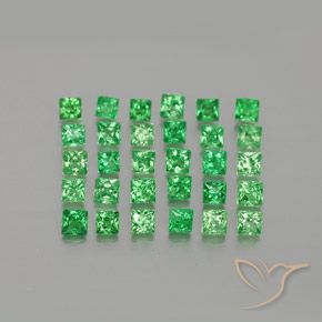 Gemme di Granato Tsavorite Verde brillante naturale da 1.73 ct, Quadrato, VVS-VS