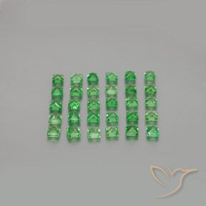 Gemme di Granato Tsavorite Verde brillante naturale da 1.73 ct, Quadrato, VVS-VS