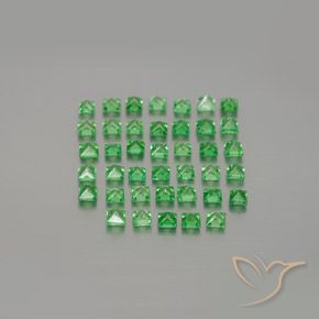 Gemme di Granato Tsavorite Verde medio naturale da 1.68 ct, Quadrato, VVS-VS