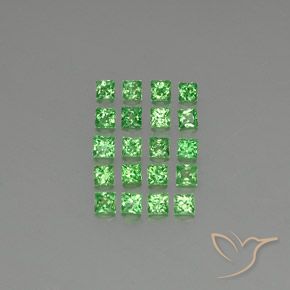 1.78ctw Naturale Verde brillante Granato Tsavorite, Quadrato, VVS-VS