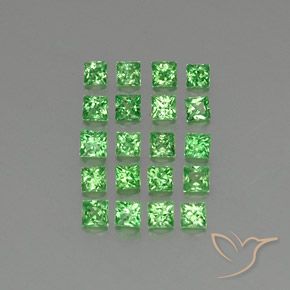 Gemme di Granato Tsavorite Verde brillante naturale da 1.78 ct, Quadrato, VVS-VS