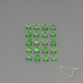Gemme di Granato Tsavorite Verde brillante naturale da 1.78 ct, Quadrato, VVS-VS