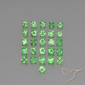 Gemme di Granato Tsavorite Verde brillante naturale da 2.06 ct, Quadrato, VVS-VS